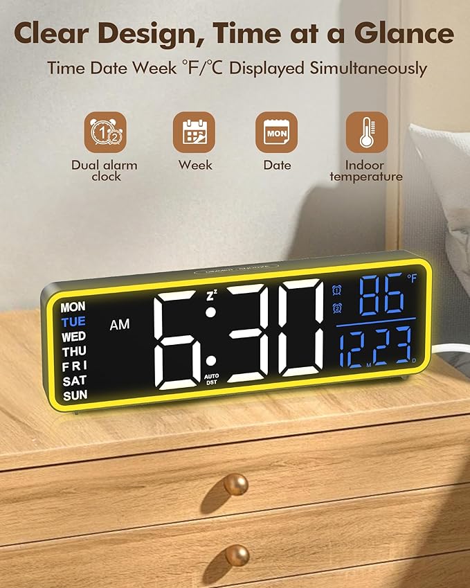 Alampan 9" Large Digital Clock
